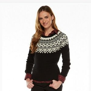 Chaps Women Geometric Sweater Sz S